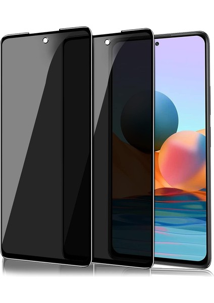 Xiaomi Redmi Note 10 - Note 10S Uyumlu Hayalet Ekran Koruyucu Cam 5d Privacy Yandan Görünmez Gizlilik Sağlayan Ekran Koruyucu Camı Tam Kaplar