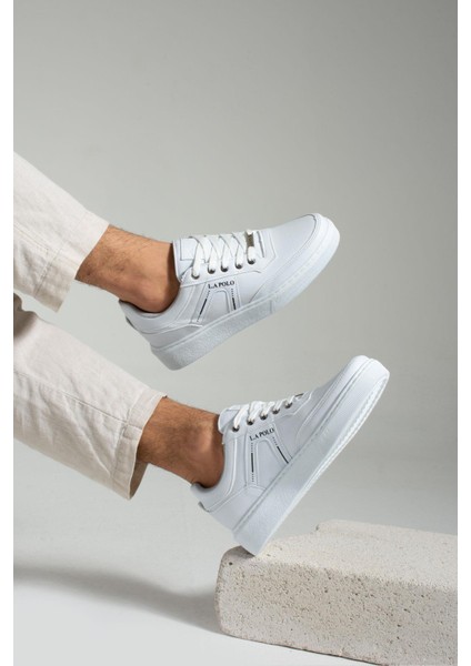 011 Beyaz Renk Beyaz Tabanlı Bağcıklı Günlük Erkek Spor Ayakkabı fiyatları