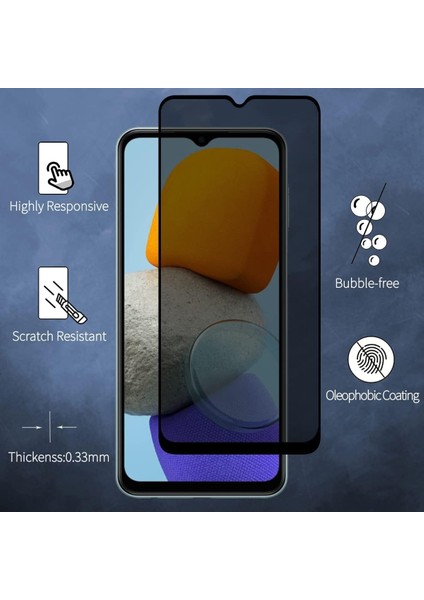 Samsung Galaxy M12 - A12 Uyumlu Hayalet Ekran Koruyucu Cam 5d Privacy Yandan Görünmez Gizlilik Sağlayan Ekran Koruyucu Camı Tam Kaplar