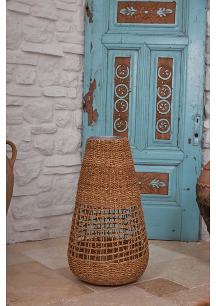 Dekoratif Desenli Agız Vazo Sepet Saksılık 16X62CM