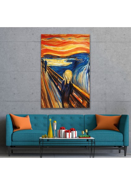 Tekli Dikey Kanvas Duvar Tablosu Edvard Munch Çığlık Eseri