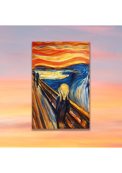 Tekli Dikey Kanvas Duvar Tablosu Edvard Munch Çığlık Eseri modelleri