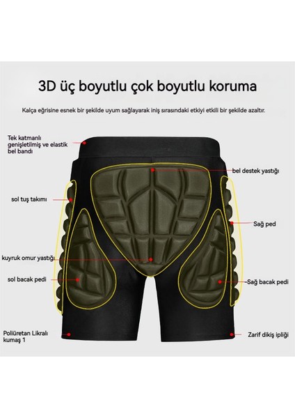 Unisex Kalça Popo Yastıklı Kısa Koruma Şort (Yurt Dışından)