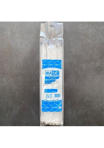 Plastik Kablo Bağı 3,6*370 (100 Adet) Beyaz
