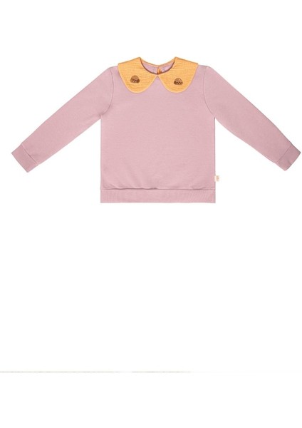 Müslin Yaka Detaylı Sweatshirt Lila
