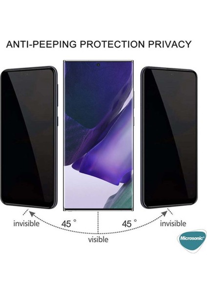 Samsung Galaxy Note 10 Plus Privacy 5D Gizlilik Filtreli Cam Ekran Koruyucu Siyah