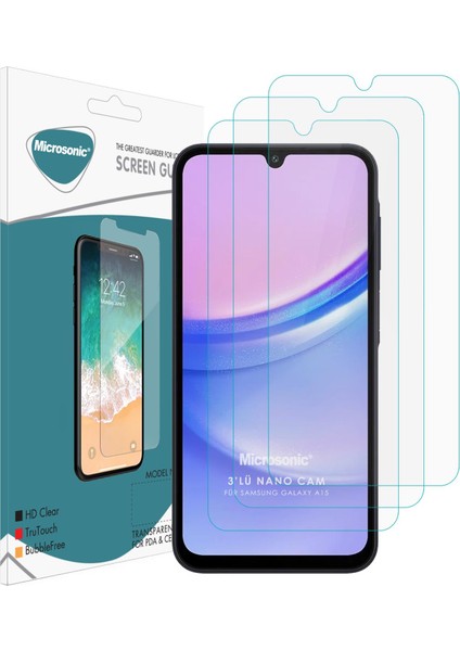 Samsung Galaxy A25 Screen Protector Nano Glass Cam Ekran Koruyucu (3`Lü Paket)