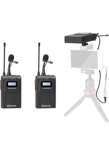 By-Wm8 Pro Kit-2 Vlogger Wireless (Kablosuz) Ikili Yaka Mikrofonu