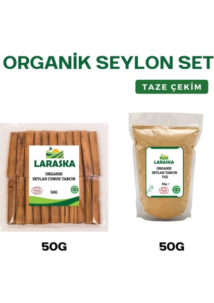 Organik Seylan- Organik Seylon Çubuk Tarçın 50G & Organik Seylon Toz Tarçın 50G Set