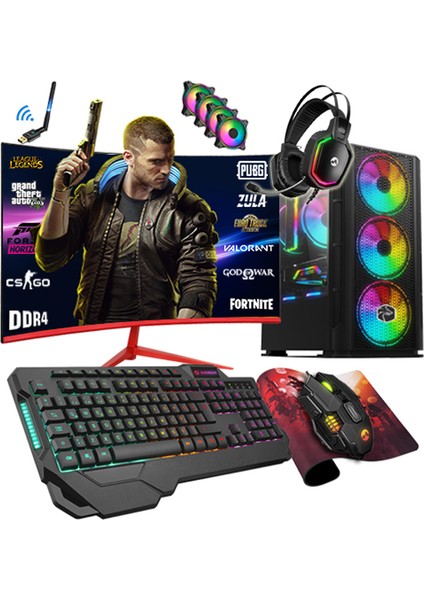 Iternal X90 Ryzen 5 3600 32GB 512GB M.2 Ssd+3tb RTX3050 27" 165Hz Oyuncu Masaüstü Bilgisayar