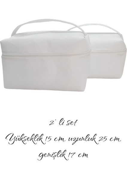 Çok Amaçlı Küçük Boy Hurç - Bavul Içi Organizer - Beyaz 2'li Set