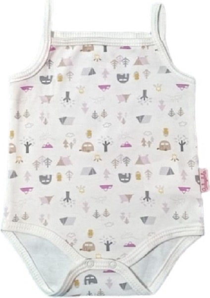 13040 Kız Bebek Üçlü Desenli Pembe Body Set modelleri
