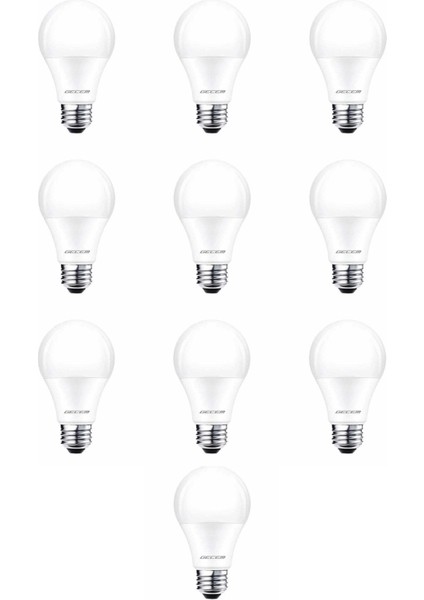 10 Adet Gecem 9W LED Ampul E27 Duy 6500K - Beyaz Işık