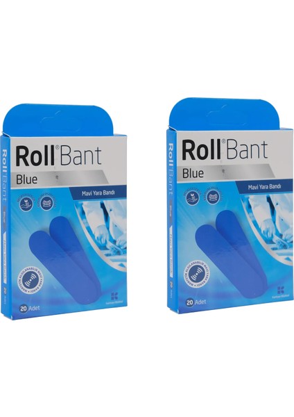 Bant Blue Mavi Yara Bandı 20 'li - 2 Kutu