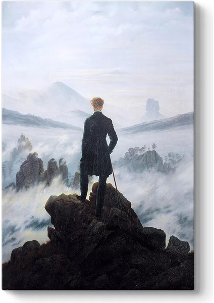 Caspar David Friedrich - Bulutların Üzerinde Yolculuk Kanvas Tablo