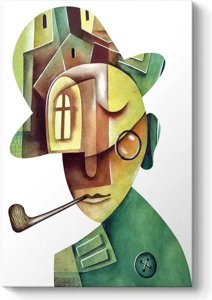 Cubist Face Kanvas Tablo