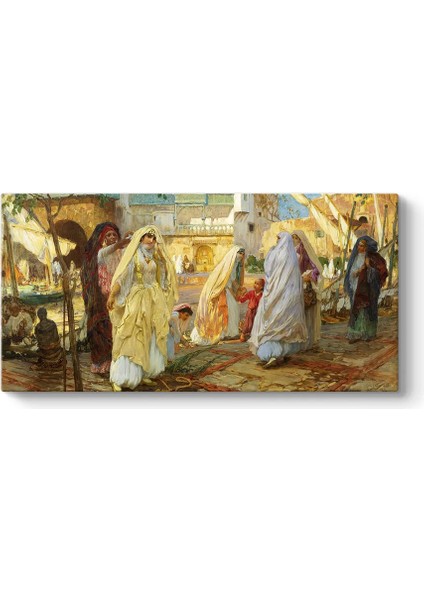 Frederick Arthur Bridgman - Cezayir Liman Kanvas Tablo