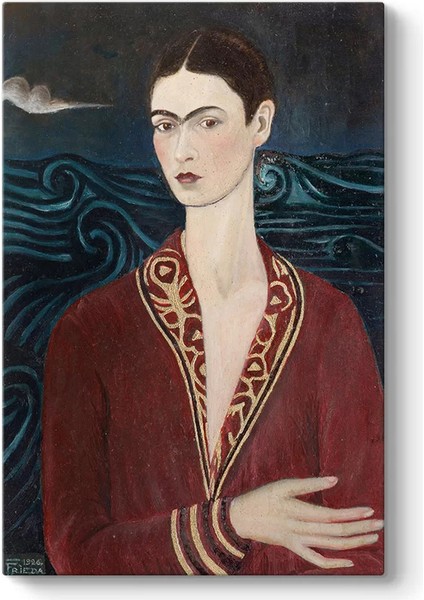 Frida Kahlo - Kadife Elbiseli Kanvas Tablo