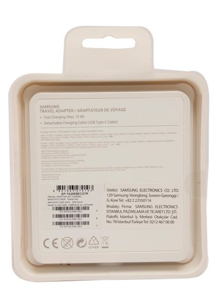 Samsung TA20 Adaptec Fast Charge. Hızlı Seyahat Şarjı Type-C Siyah indirimleri
