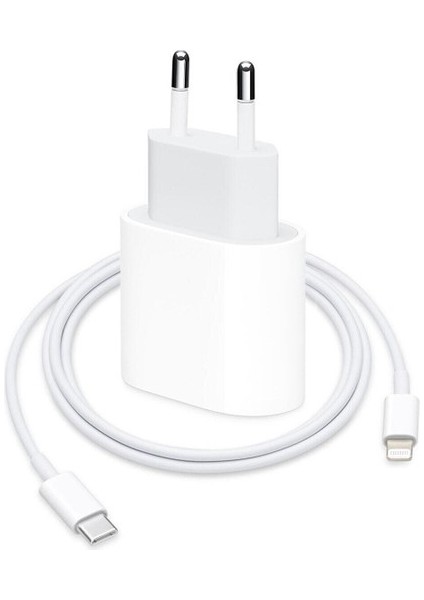 Iphone 20 Watt Hızlı Şarj Adaptörü + Type-C Lightning Kablo