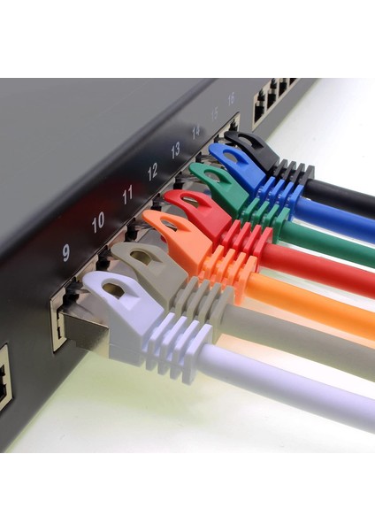 5 Adet 25 cm CAT7 Kablo S/FTP Ethernet Network Lan Ağ Kablosu