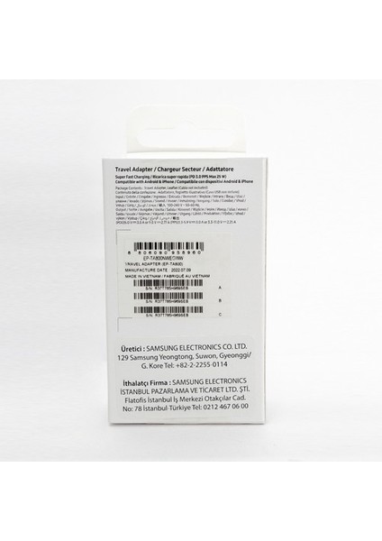 Samsung Galaxy A52 Type-C Fast Şarj Adaptörü 25W Beyaz