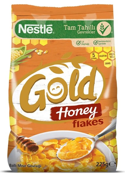 Gold Honey Flakes Ballı Mısır Gevreği 225 gr x 3 Adet
