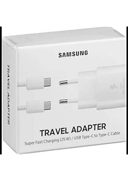 Telefon Kulübesi Samsung Uyumlu Type C Süper Hızlı Şarj Aleti Şarj Cihazı Adaptör + Kablo Siyah Hızlı Şarj Aleti 25W indirimleri