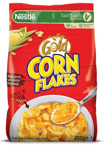 Gold Corn Flakes Tam Tahıllı Mısır Gevreği 450 gr