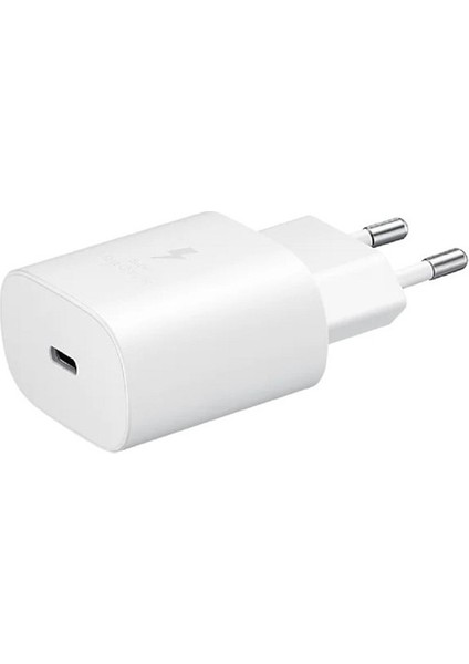 Samsung Galaxy M23 Type-C Fast Şarj Adaptörü 25W Beyaz