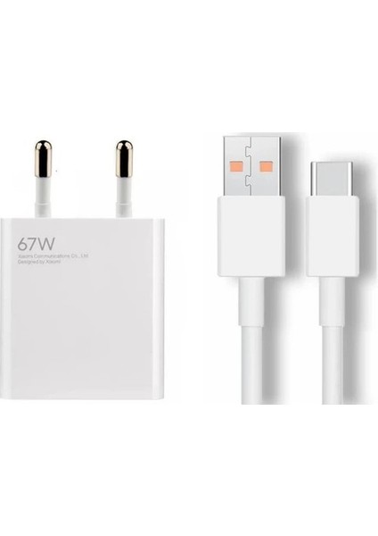 Gurtech Xiaomi Uyumlu 67W Turbo Hızlı Şarj Aleti Seti Type-C