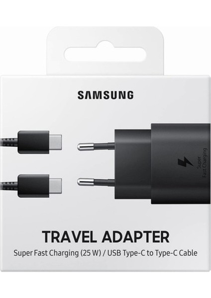 Samsung Type-C 25W Siyah Hızlı Şarj Aleti