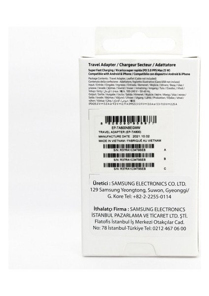 Samsung Galaxy A23 Type-C Fast Şarj Adaptörü 25W Siyah indirimleri