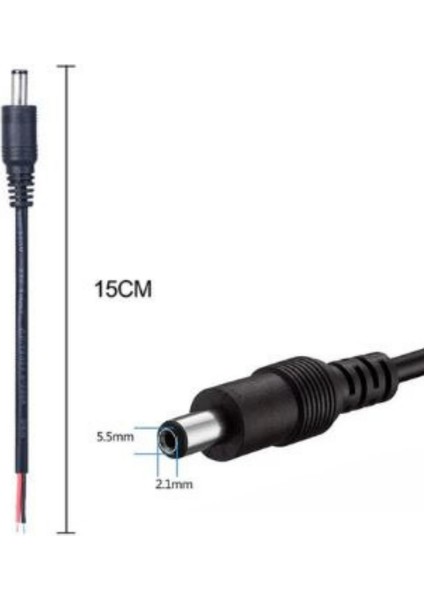 5.5mm x 2.1mm 15CM Erkek Adaptör Uzatma Kablosu 22AWG 36V 3A Besleme Adaptör Kablosu Soket Erkek fiyatları