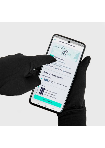 Kiprun Yetişkin Koşu Dokunmatik Eldiven - Siyah - Kiprun Warm 100 v2 modelleri