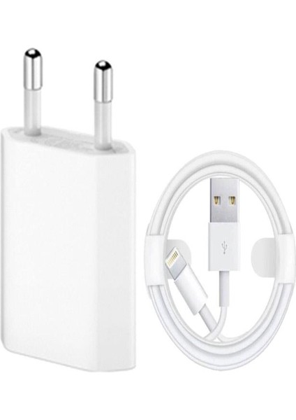 Beyaz Iphone Orjinal Şarj Aleti Cihazı Adaptör + USB Kablo 5 5s 6 6s 7 8 Plus x Uyumlu
