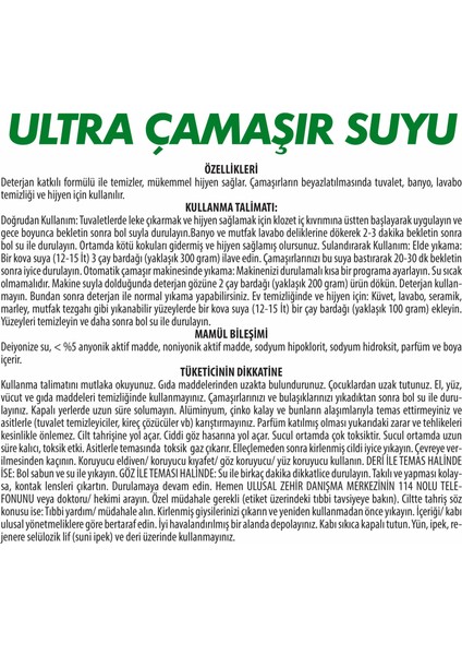 Ultra Çamaşır Suyu 4 kg x 4 Adet