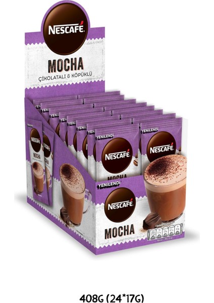 Mocha Çikolatalı ve Köpüklü Çözünebilir Kahve Karışımı 24*17GR