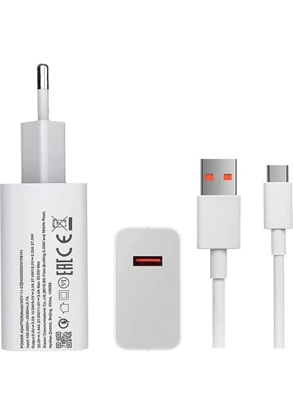 Şimşek Teknoloji Xiaomi Redmi Note 12 Uyumlu 33W Turbo Şarj Aleti Seti Type C 3A Qualcomm 3.0