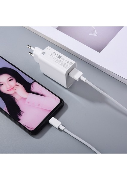 Şimşek Teknoloji Xiaomi Redmi Note 12 Uyumlu 33W Turbo Şarj Aleti Seti Type C 3A Qualcomm 3.0