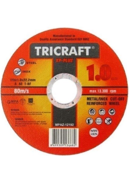 Trıcraft 115X1X22.23 mm Inox Kesici (MEŞEM-3301) 25 Adet Bir Paket