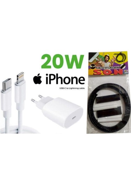 Iphone 20W Typec Şarj Cihazı - Iphone Şarj Aleti Seti Fiber Kablo Koruyucu fiyatları