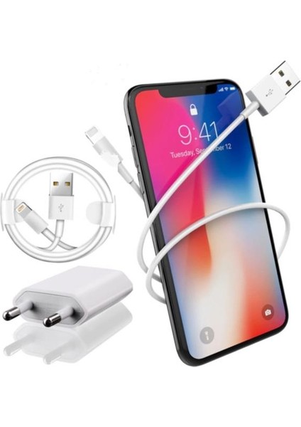 Iphone Uyumlu Şarj USB Data Kablosu ve Adaptör Seti 6 6s 6 Plus 7 7 Plus 8 8 Plus x Xs Max