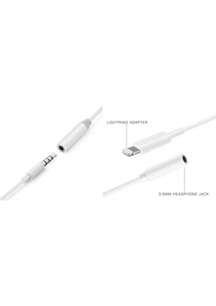 Ios 7/7 Plus/8/8 Plus Lightning Konnektörlü Kulaklık Dönüştürücü