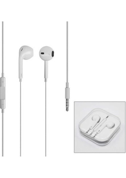 Xiaomi Redmi Note 8 Uyumlu Kablolu Kulaklık Beyaz 3,5 mm Jack Girişli