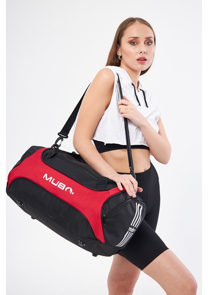 Orijinal Unisex 3 Bölmeli Önü Fermuarlı Uzun Askılı Geniş Hacimli Seyahat Fitness Spor Çantası 041