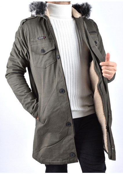 225 Onz Içi Kürklü Kapşonlu Mont/açık Haki/m fiyatları