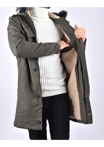 225 Onz Içi Kürklü Kapşonlu Mont/açık Haki/m modelleri