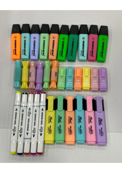 Stabilo Boss Fosforlu Keçeli Marker Kalem Seti 33 Adet