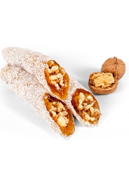 Hindistan Kaplamalı Cevizli Sucuk Lokum 400 gr (%100 Pancar Şekeri)